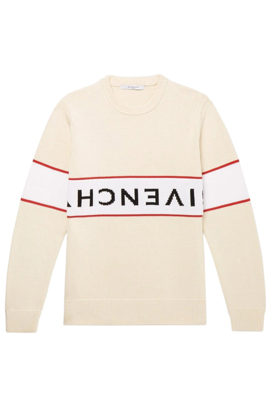Givenchy Logo-Intarsia Wool Sweater Off-White