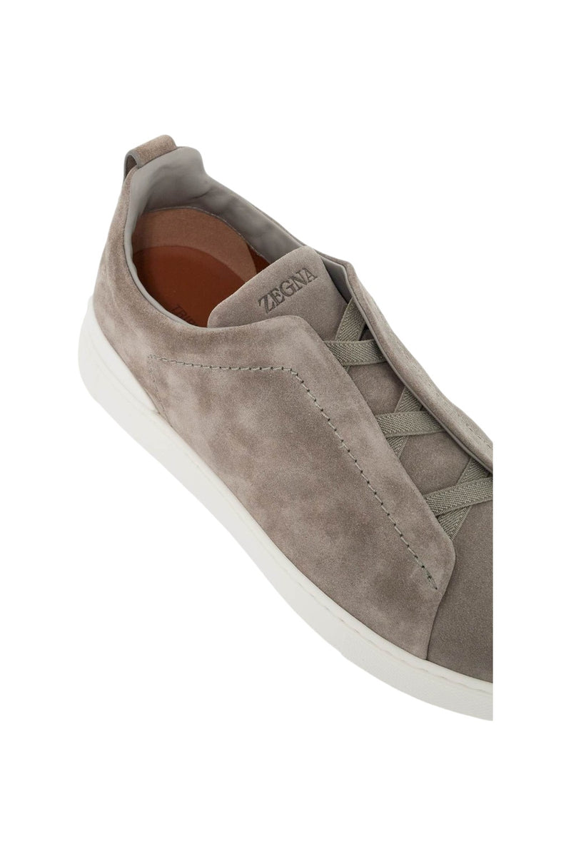 Zegna Triple Stitch Slip-On Sneakers Grey