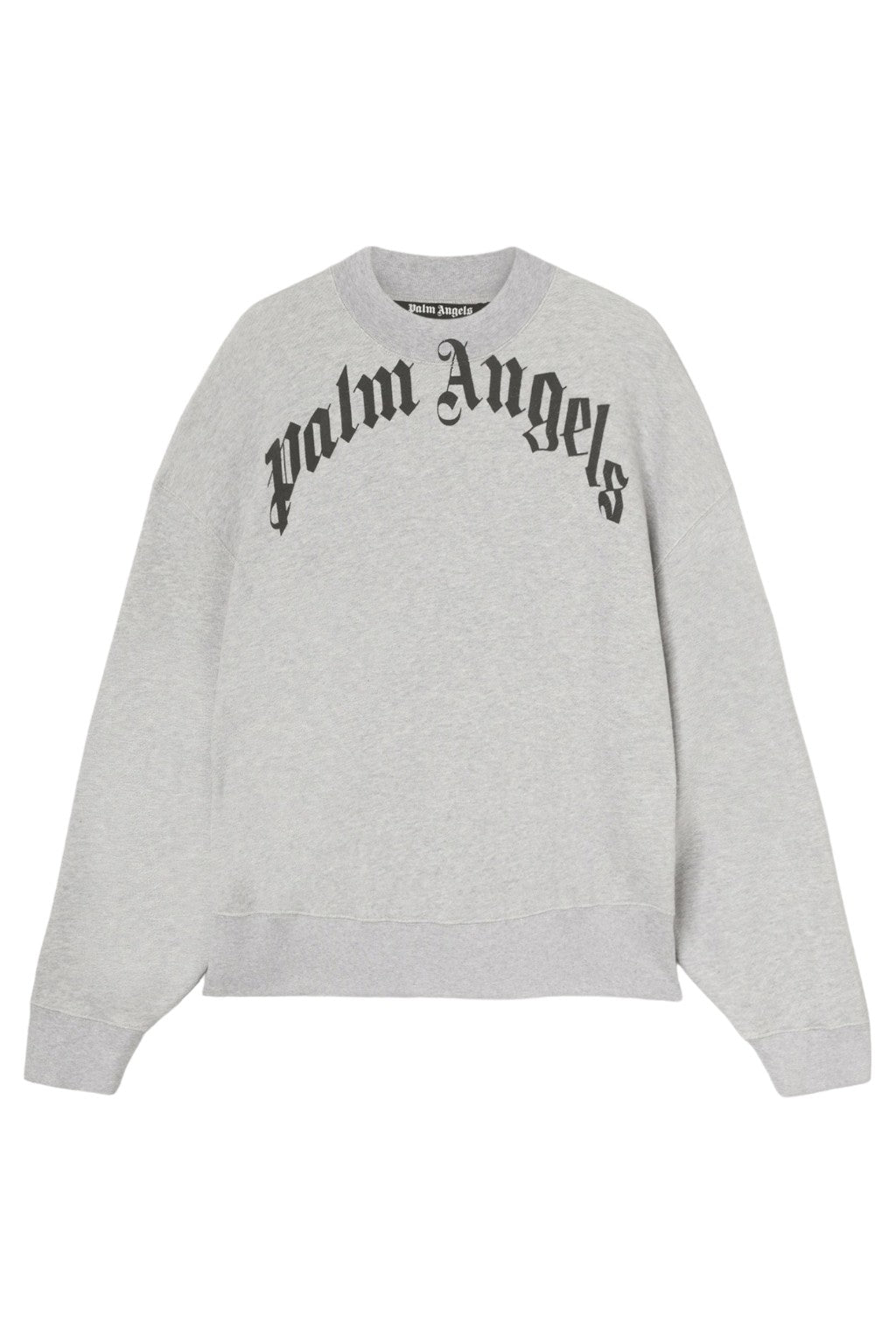 Palm Angels Curved Logo Sweatshirt Light Grey