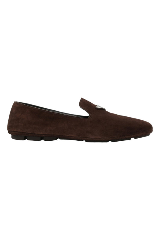 Prada Brown Suede Leather Loafers