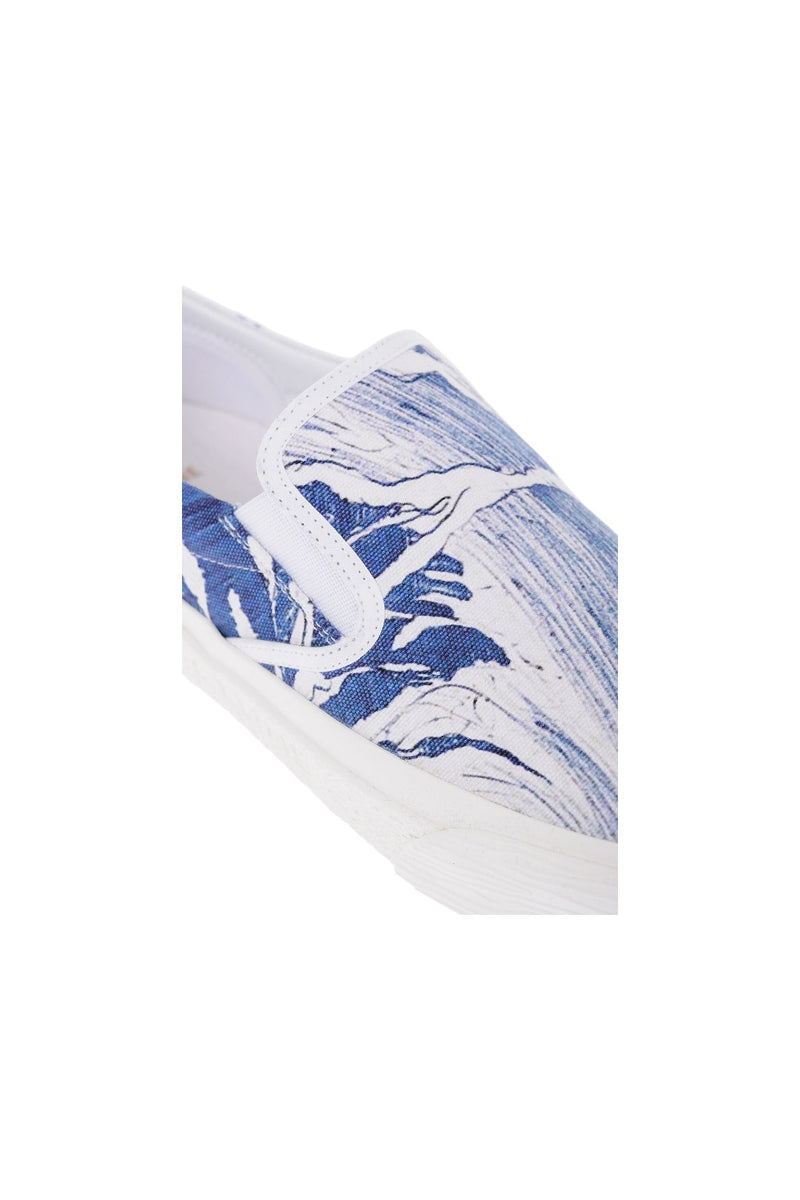 Celine Elliot 'Waves' Printed Canvas Slip-Ons