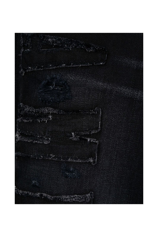 Amiri Denim Logo Appliqué Aged Black Jeans