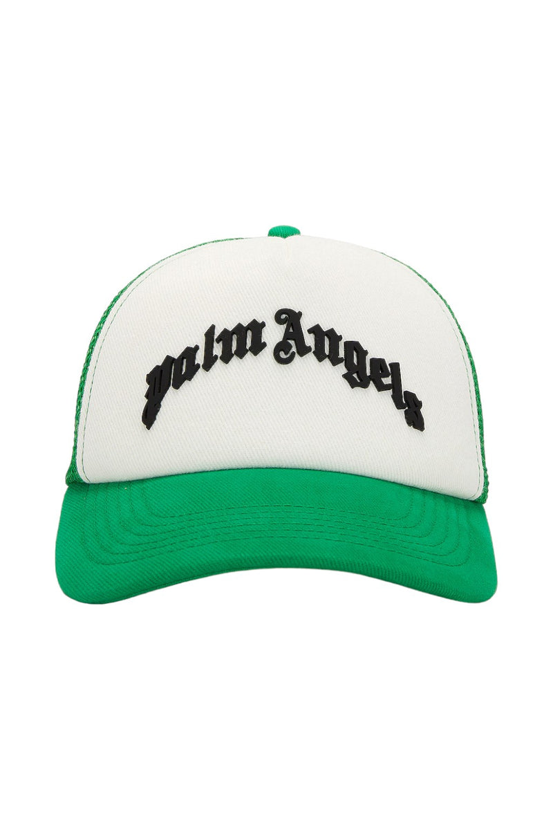 Palm Angels Curved Logo Cap White/Green