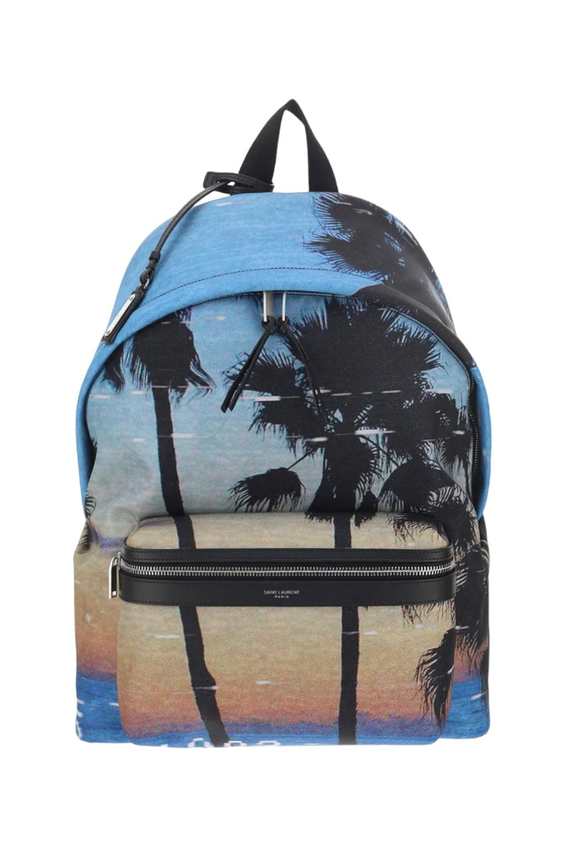 Saint Laurent Palm Trees City Backpack