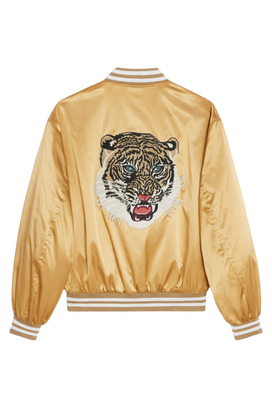 Celine Lamé Nylon Tiger Quilted Teddy Jacket