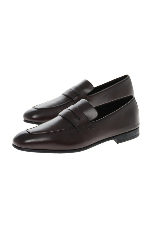 Zegna Brown Leather L'Asola Loafers