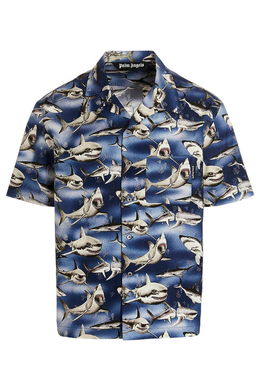 Palm Angels Sharks Button-Up Shirt