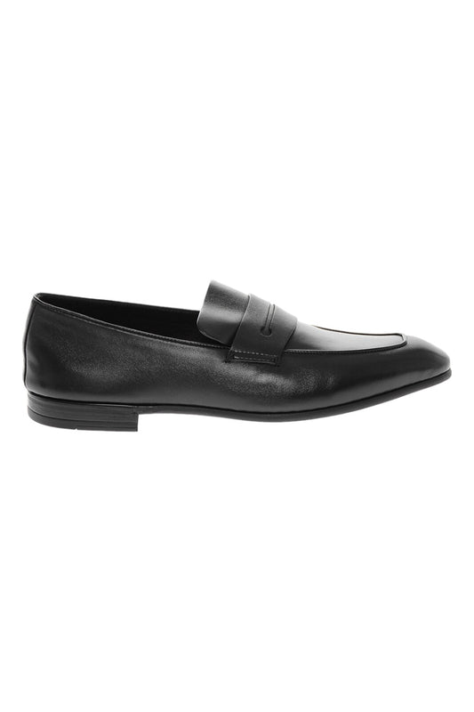 Zegna Black Leather L'Asola Loafers