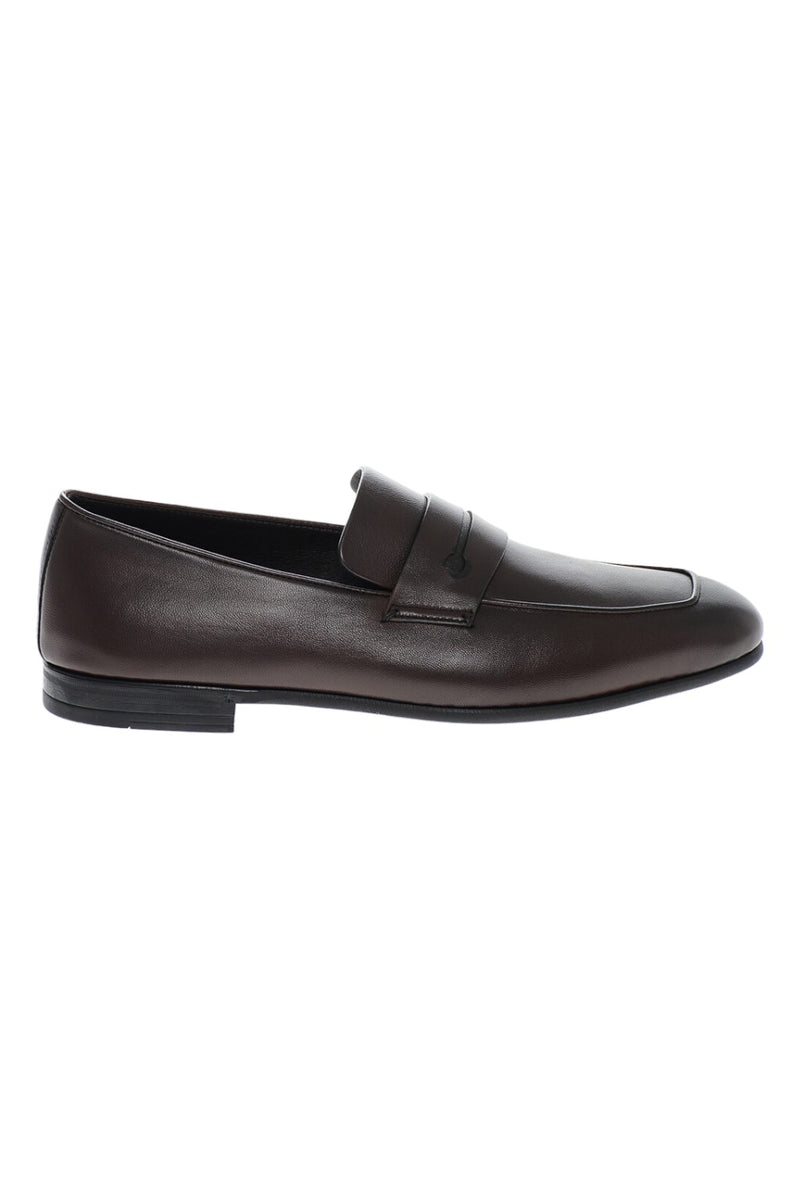 Zegna Brown Leather L'Asola Loafers
