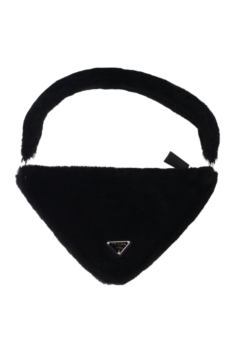 Prada Contrasting Logo Fur Triangle Bag