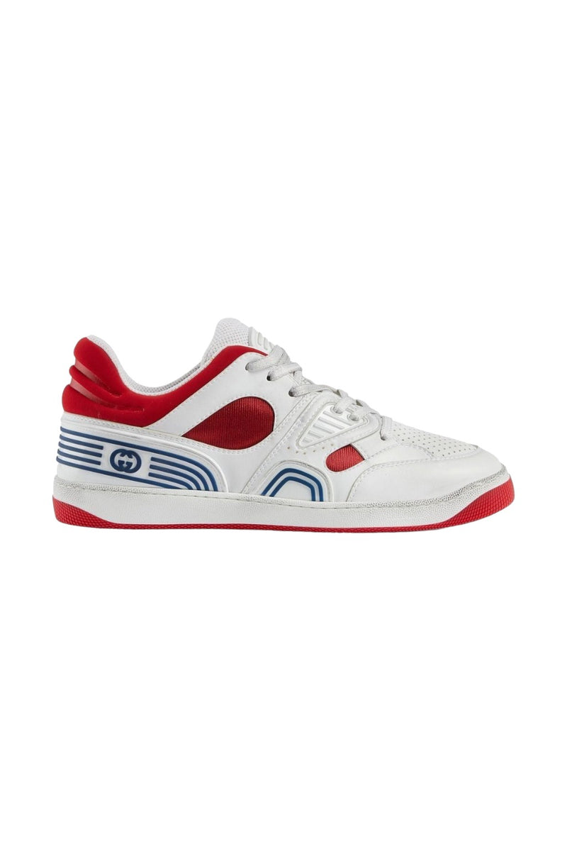 Gucci Low-Top Basket Sneakers White/Red