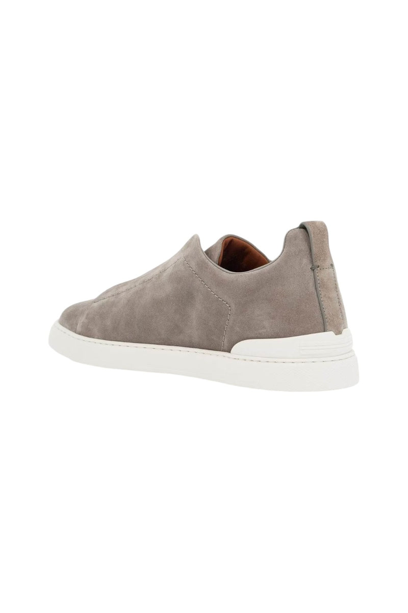 Zegna Triple Stitch Slip-On Sneakers Grey