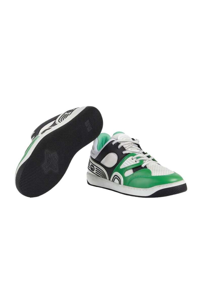 Gucci Low-Top Basket Sneakers White/Green