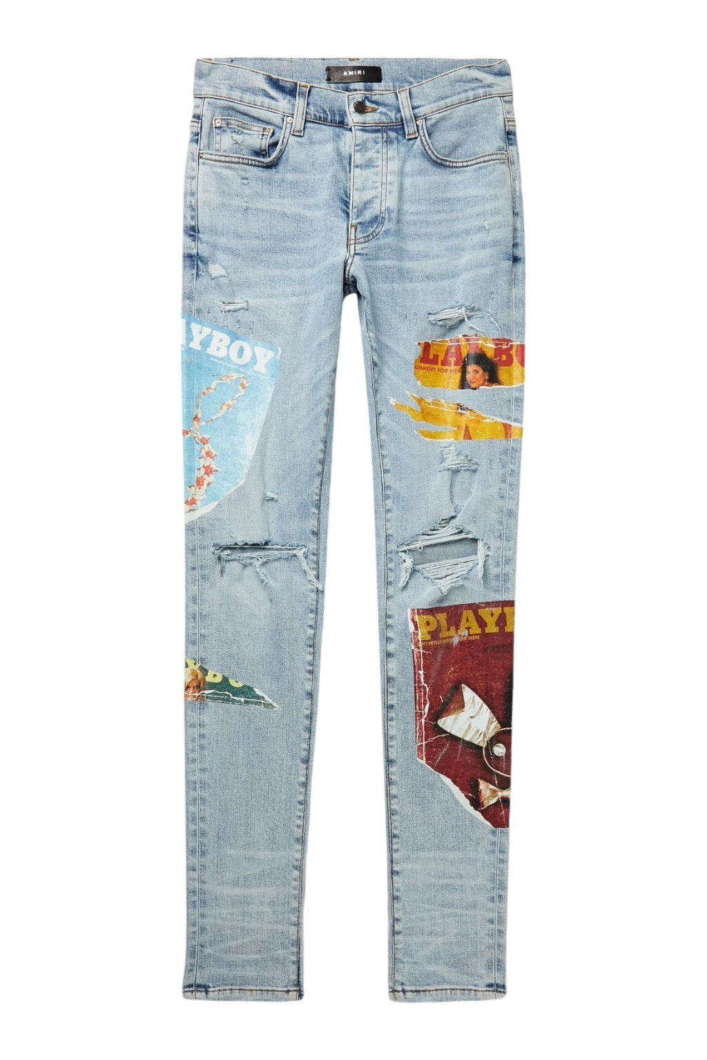 Amiri Playboy Magazine Denim Jeans Blue