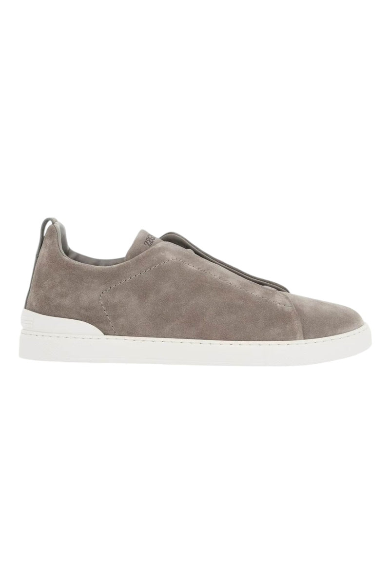 Zegna Triple Stitch Slip-On Sneakers Grey