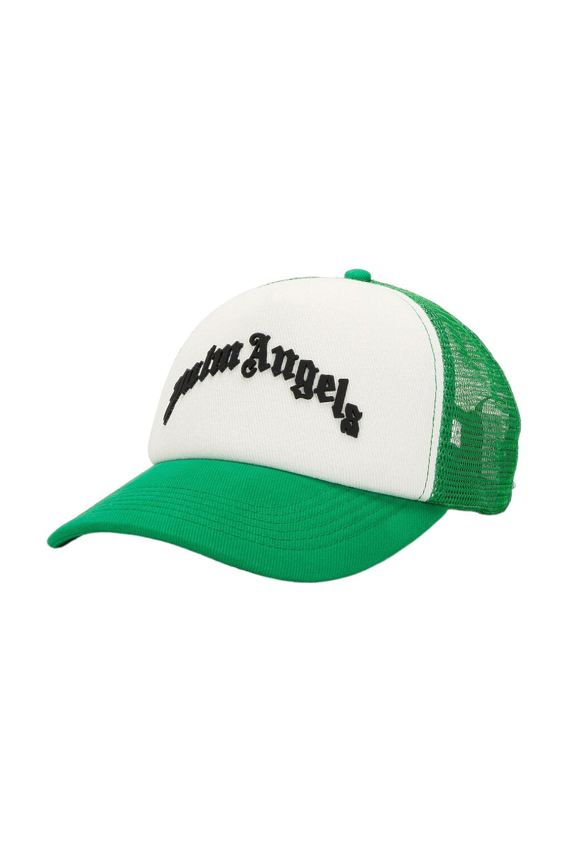 Palm Angels Curved Logo Cap White/Green