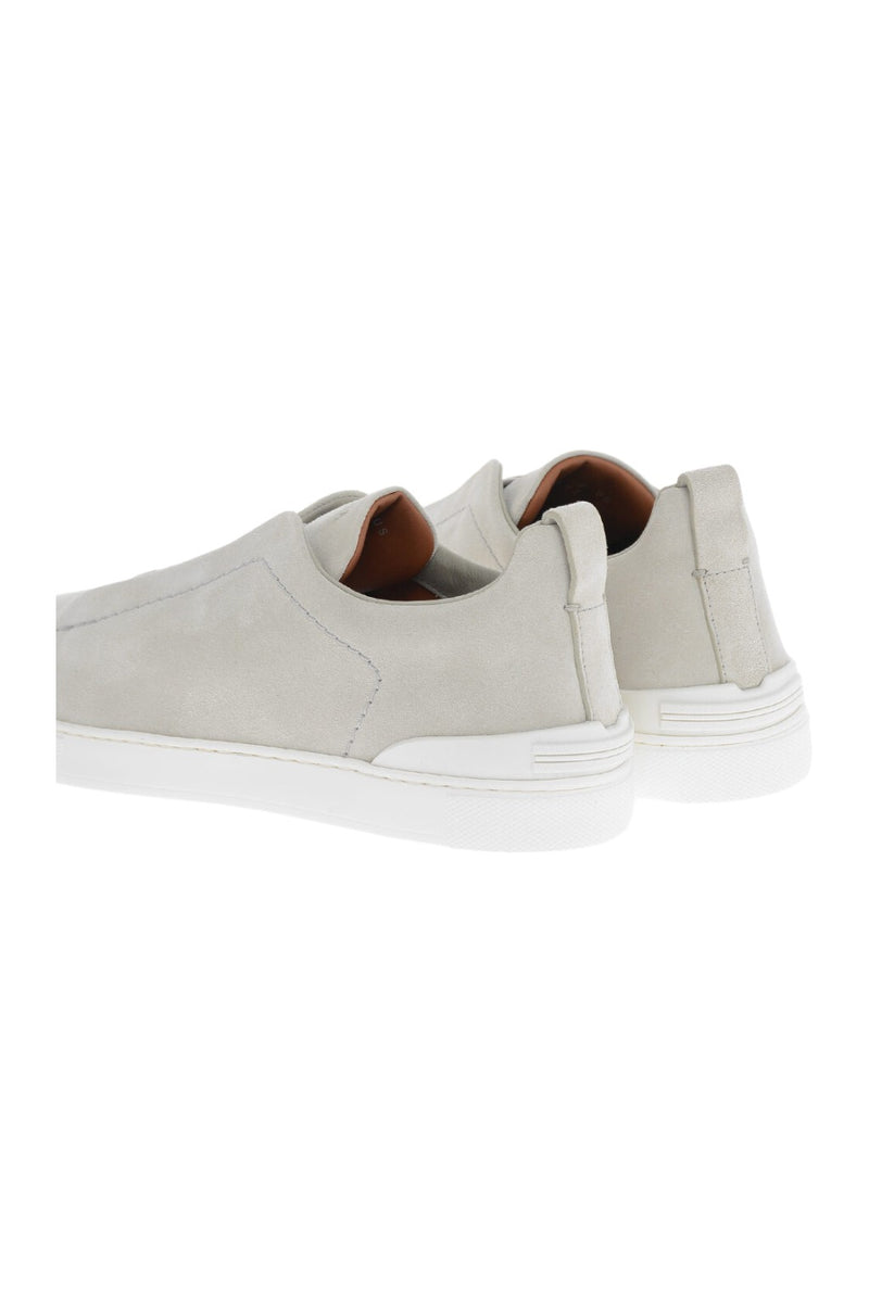 Zegna Triple Stitch Suede Sneakers Grey