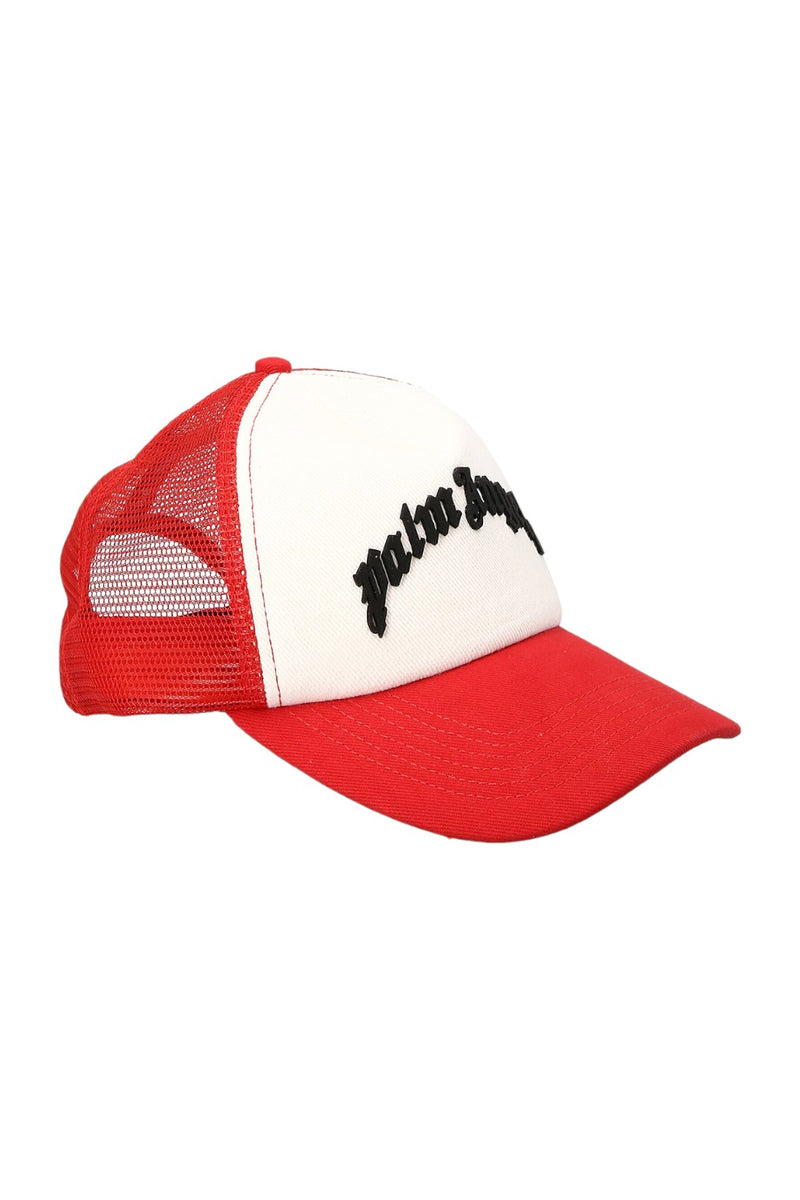 Palm Angels Curved Logo Cap White/Red