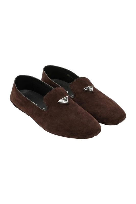 Prada Brown Suede Leather Loafers