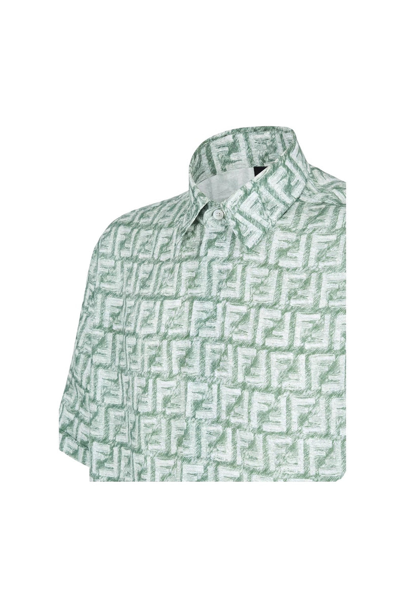Fendi Green FF Linen Shirt