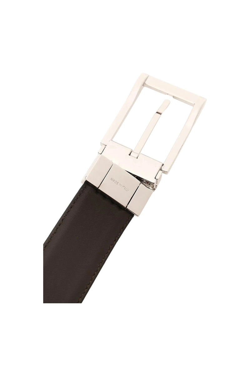 Zegna Black/Dark Brown Leather Reversible Belt