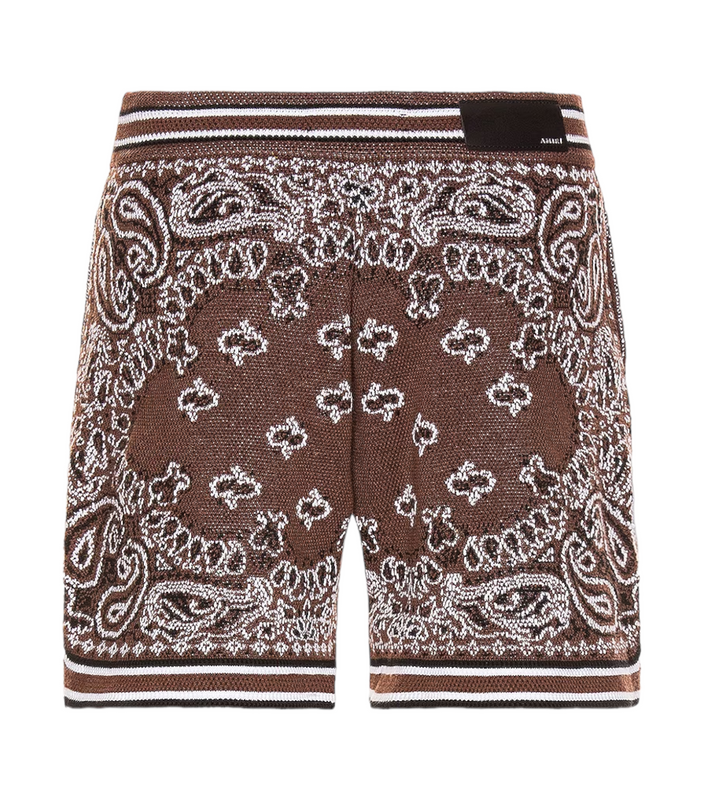 Amiri Paisley Patterned Bandana Knitted Shorts