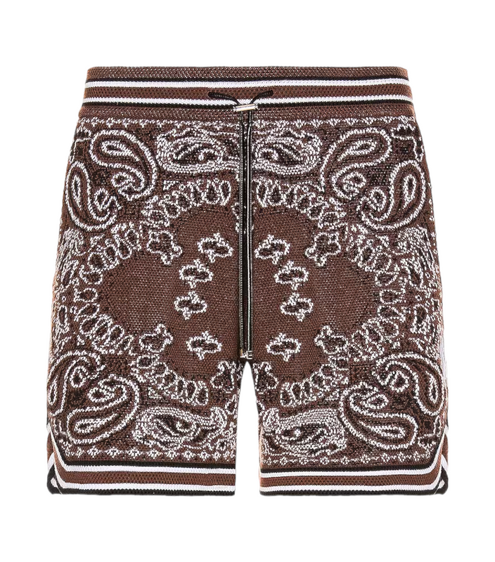 Amiri Paisley Patterned Bandana Knitted Shorts