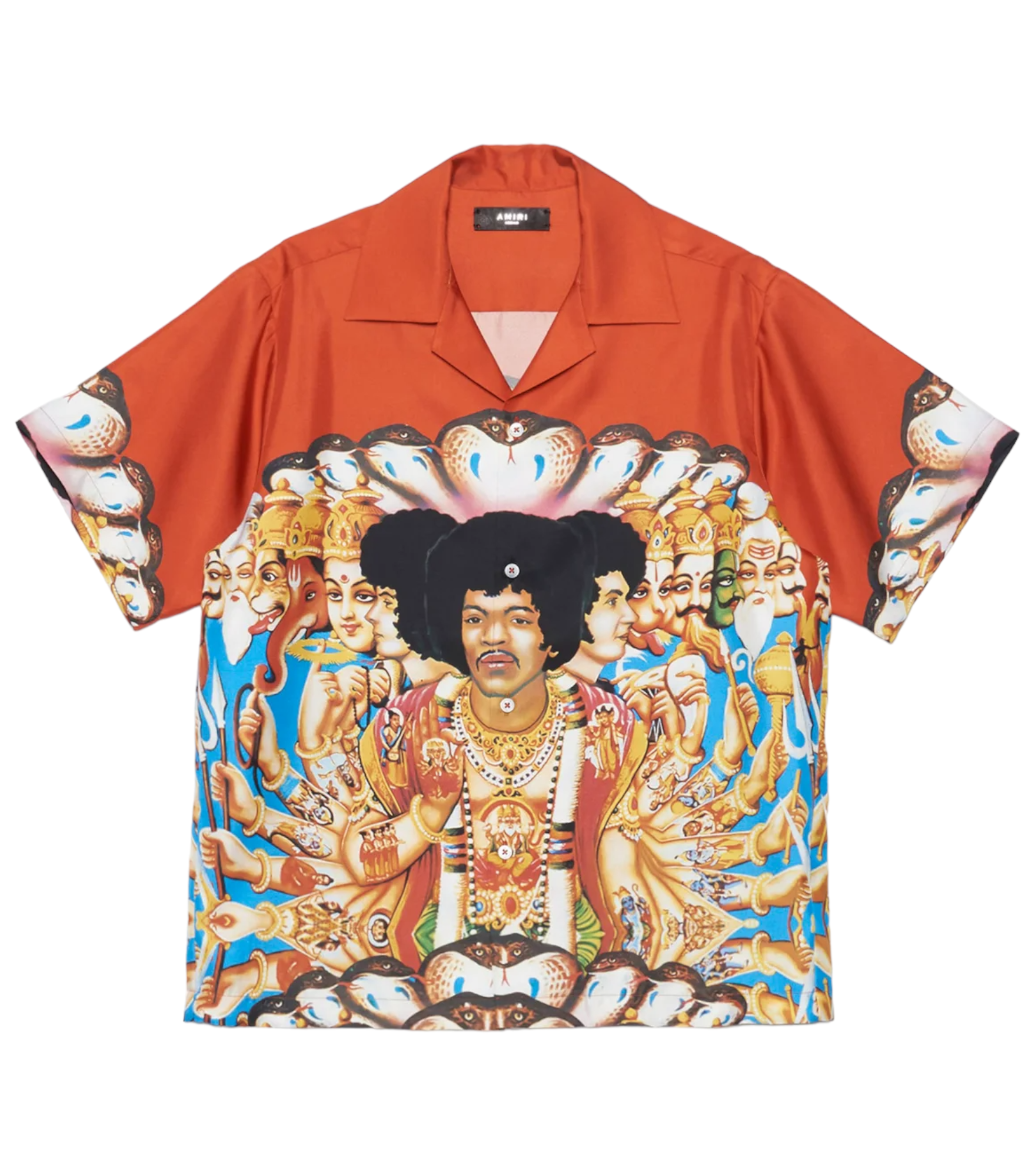 Amiri Jimi Hendrix Short Sleeved Silk Shirt