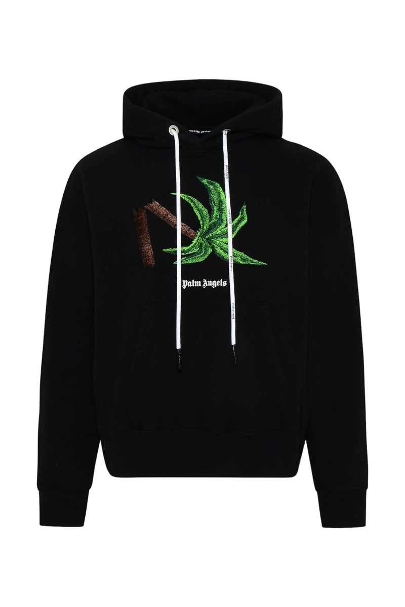 Palm Angels Embroidered Broken Palm Logo Hoodie