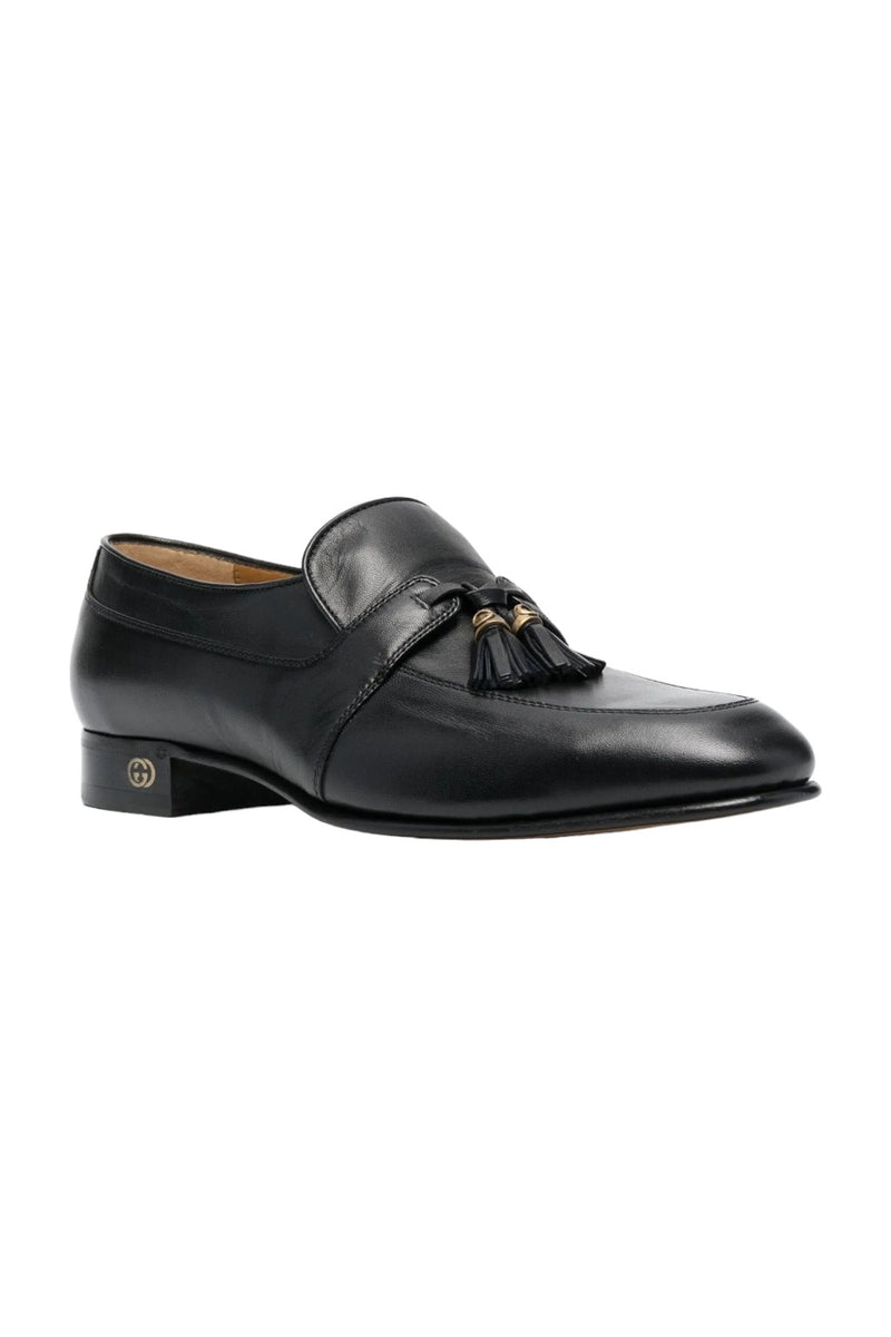 Gucci Tassel-Trim Leather Loafers